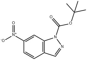1-BOC-6-硝基吲唑 结构式