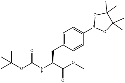(2S)-2-[(叔丁氧羰基)氨基]-3-[4-(4,4,5,5-四甲基-1,3,2-二氧杂环戊硼烷-2-基)苯基]丙酸甲酯 结构式