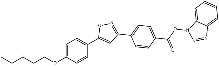 1H-苯并[D][1,2,3]三氮唑-1-基4-(5-(4-(戊氧基)苯基)异噁唑-3-基)苯甲酸酯 结构式