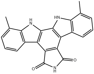 12,13-Dihydro-1,11-dimethyl-5H-Indolo[2,3-a]pyrrolo[3,4-c]carbazole-5,7(6H)-dione 结构式