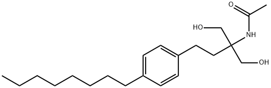 N-(1-羟基-2-(羟甲基)-4-(4-辛基苯基)丁-2-基)乙酰胺 结构式