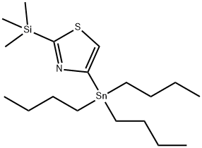 4-(三丁基甲锡烷基)-2-(三甲基甲硅烷基)噻唑 结构式