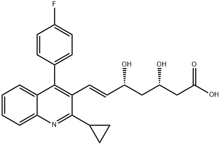 (3S,5R,6E)-7-[2-环丙基-4-(4-氟苯基)-3-喹啉基]-3,5-二羟基-6-庚烯酸 结构式