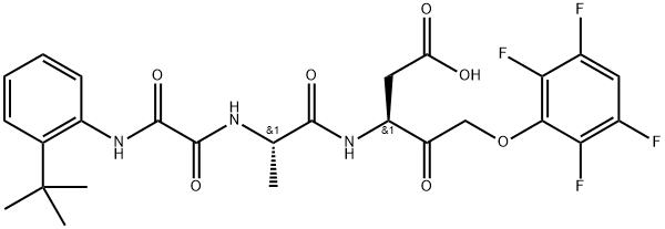 N-[2-(叔丁基)苯基]-2-氧代甘氨酰-N-[(1S)-1-(羧基甲基)-2-氧代-3-(2,3,5,6-四氟苯氧基)丙基]-L-丙氨酰胺 结构式