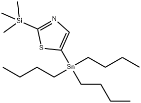 5-(三丁基甲锡烷基)-2-(三甲基甲硅烷基)噻唑 结构式