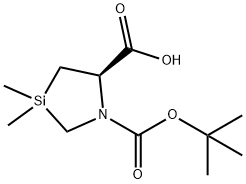 (5R)-3,3-二甲基-1-氮杂-3-硅杂环戊烷-1,5-二羧酸 1-叔丁酯 结构式