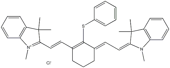 2-[2-[3-[2-(1,3-二氢-1,3,3-三甲基-2H-吲哚-2-亚基)乙亚基]-2-(苯硫基)-1-环己烯-1-基]乙烯基]-1,3,3-三甲基-3H-吲哚氯化物 结构式