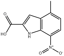 4-甲基-7-硝基-1H-吲哚-2-羧酸 结构式