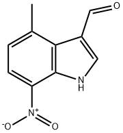 4-甲基-7-硝基-1H-吲哚-3-甲醛 结构式