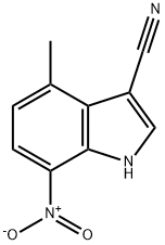 4-甲基-7-硝基-1H-吲哚-3-甲腈 结构式