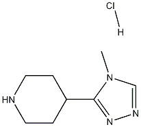 4-(4-Methyl-4H-1,2,4-triazol-3-yl)piperidine hydrochloride 结构式