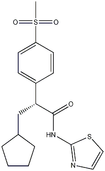 (2R)-3-环戊基-2-[4-(甲基磺酰基)苯基]-N-(噻唑-2-基)丙酰胺 结构式