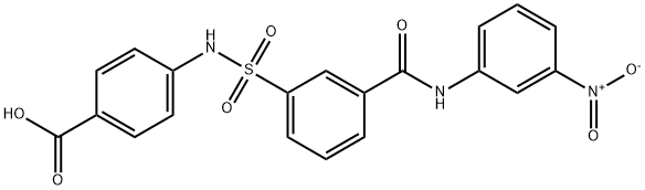 4-(3-(3-nitrophenylcarbamoyl) phenylsulfonamido) benzoic acid 结构式