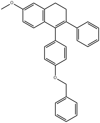 3,4-Dihydro-6-methoxy-2-phenyl-1-[4-(phenylmethoxy)phenyl]naphthalene 结构式