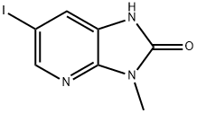 1,3-二氢-6-碘-3-甲基-2H-咪唑并[4,5-B]吡啶-2-酮 结构式