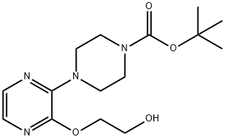 2-[3-(4-叔丁氧羰基-1-哌嗪基)-2-吡嗪氧基]乙醇 结构式