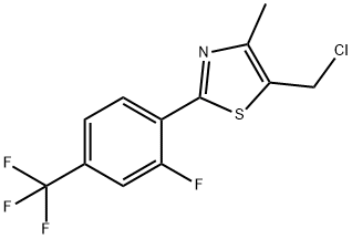 5-(氯甲基)-2-[2-氟-4-(三氟甲基)苯基]-4-甲基-1,3-噻唑 结构式