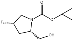 (2S,4S)-4-氟-2-(羟甲基)吡咯烷-1-羧酸叔丁酯 结构式