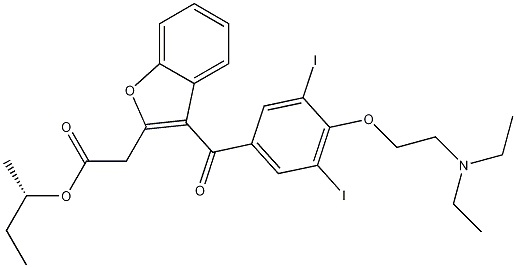 2-(3-[4-[2-(二乙基氨基)乙氧基]-3,5-二碘苯甲酰基]-1-苯并呋喃-2-基)乙酸 (2S)-丁-2-基酯 结构式