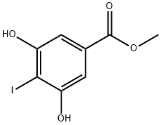 3,5-二羟基-4-碘苯甲酸甲酯 结构式
