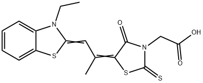 [5-[2-(3-乙基-3H-苯并噻唑-2-亚基)-1-甲基乙亚基]-4-氧代-2-硫酮噻唑烷-3-基]乙酸 结构式