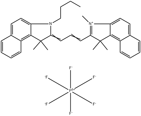 2-[3-(3-丁基-1,3-二氢-1,1-二甲基-2H-苯并[E]吲哚-2-亚基)-1-丙烯-1-基]-1,1,3-三甲基-1H-苯并[E]吲哚六氟磷酸盐 结构式