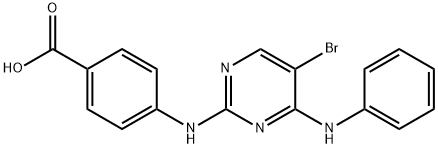 4-[[5-溴-4-(苯基氨基)-2-嘧啶基]氨基]苯甲酸 结构式