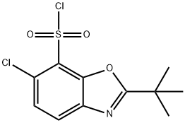 2-TERT-BUTYL-6-CHLOROBENZOXAZOLE-7-SULFONYL CHLORIDE 结构式