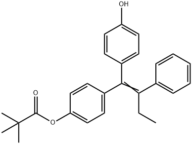 (E/Z)-1-(4-Hydroxyphenyl)-1-[4-(trimethylacetoxy)phenyl]-2-phenylbut-1-ene 结构式