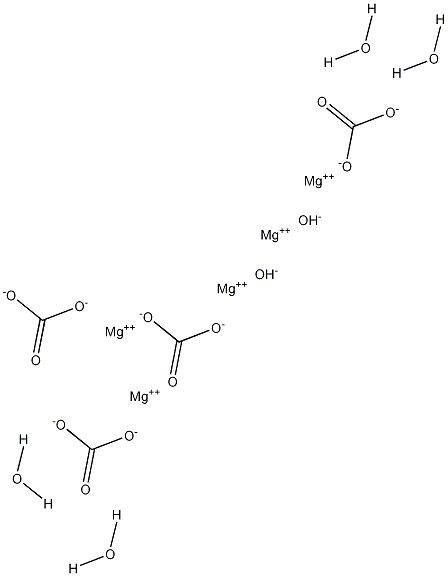 Pentamagnesium dihydroxide carbonate tetrahydrate 结构式