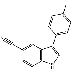 3-(4-氟苯基)-1H-吲唑-5-甲腈 结构式