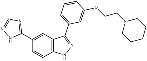 3-[3-[2-(1-哌啶基)乙氧基]苯基]-5-(1H-1,2,4-三唑-5-基)-1H-吲唑 结构式