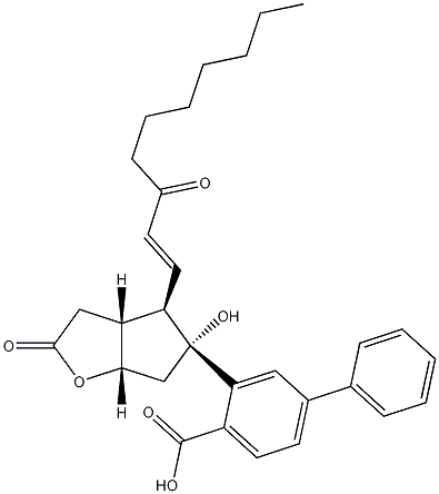 (3aR,4R,5R,6aS)-hexahydro-5-hydroxy-4-(3-oxo-1-decenyl)-2H-cyclopenta[b]furan-2-one 5-(4-Phenylbenzoate) 结构式