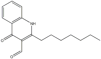 2-庚基-1,4-二氢-4-氧代-3-喹啉甲醛 结构式