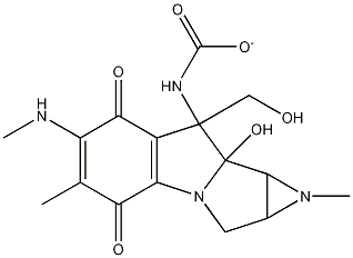 Azirino(2',3':3,4)pyrrolo(1,2-A)indole-4,7-dione, 1,1A,2,8,8A,8B-hexahydro-1,5-dimethyl-8A-hydroxy-8-(hydroxymethyl)-6-(methylamino)-, 8-carbamate 结构式