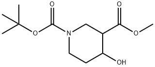 N-BOC-4-羟基哌啶-3-甲酸甲酯 结构式