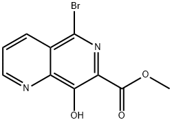 5-溴-8-羟基-1,6-萘啶-7-羧酸甲酯 结构式