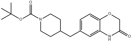 4-((3-氧代-3,4-二氢-2H-苯并[B][1,4]噁嗪-6-基)甲基)哌啶-1-羧酸叔丁酯 结构式