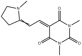 1,3-二甲基-5-[2-(1-甲基吡咯烷-2-亚基)乙亚基]嘧啶-2,4,6-三酮 结构式
