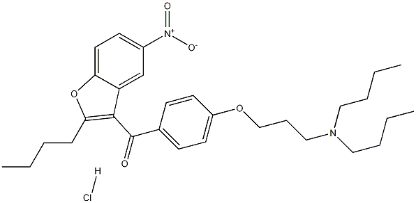 (2-丁基-5-硝基-3-苯并呋喃基))[4-[3-(二丁基氨基)丙氧基]苯基甲酮盐酸盐 结构式