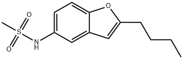 2-丁基-5-[甲磺酰胺基]苯并呋喃 结构式