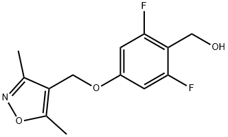 4-[(3,5-二甲基-4-异恶唑基)甲氧基]-2,6-二氟苯甲醇 结构式
