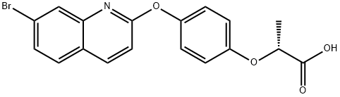 (2R)-2-[4-[(7-溴喹啉-2-基)氧基]苯氧基]丙酸 结构式