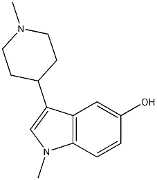 1-甲基-3-(1-甲基哌啶-4-基)-1H-吲哚-5-醇 结构式