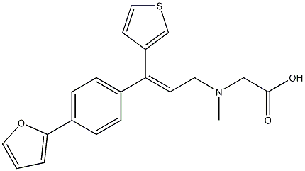 (Z)-2-((3-(4-(furan-2-yl)phenyl)-3-(thiophen-3-yl)allyl)(methyl)amino)acetic acid 结构式