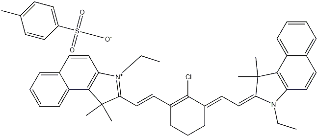 2-[2-[2-氯-3-[2-(3-乙基-1,3-二氢-1,1-二甲基-2H-苯并[E]吲哚-2-亚基)乙亚基]-1-环己烯-1-基]乙烯基]-3-乙基-1,1-二甲基-1H-苯并[E]吲哚对甲苯磺酸盐 结构式