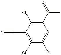 3-乙酰基-2,6-二氯-5-氟苯甲腈 结构式