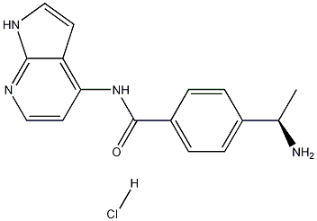 (R)-4-(1-氨基乙基)-N-1H-吡咯并[2,3-B]吡啶-4-基苯甲酰胺盐酸盐 结构式