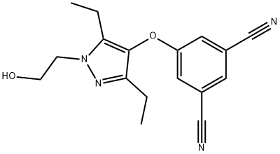 3-氰基-5-[[3,5-二乙基-1-(2-羟基乙基)-1H-吡唑-4-基]氧基]苯腈 结构式