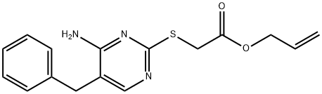 [(4-氨基-5-苄基-2-嘧啶基)硫]乙酸烯丙酯 结构式